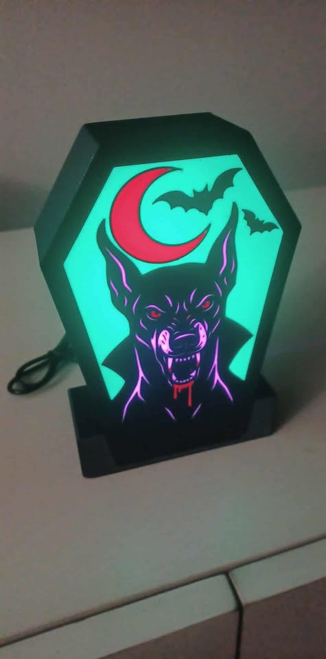 Vamp Dog LED light box – custom 3D printed – Lit Layer Creations